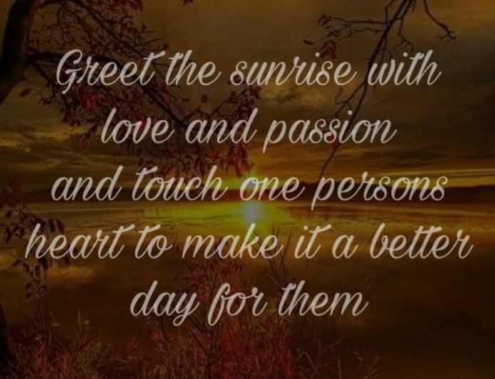 Greet The Sunrise